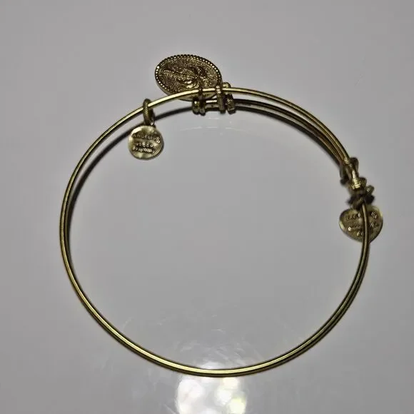 Gold Tone Angelica Palm Tree Charm Bangle Bracelet 8" - Picture 14 of 16